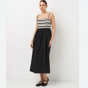 Zara Knit Striped Dress Black White size S